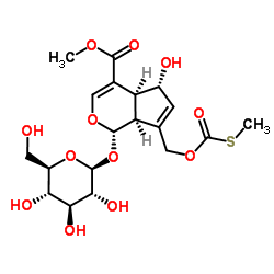 Methyl (1S,4aS,5S,7aS)-1-(β-D-glucopyranosyloxy)-5-hydroxy-7-({[( methylsulfanyl)carbonyl]oxy}methyl)-1,4a,5,7a-tetrahydrocyclopent a[c]pyran-4-carboxylate CAS:122413-01-8 manufacturer & supplier