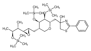 4-{(2S,3S,4R,5S)-5-[(2S,3S)-3-((1R,2S)-1-Methyl-2-trimethylsilanyloxy-propyl)-oxiranylmethyl]-3,4-bis-trimethylsilanyloxy-tetrahydro-pyran-2-ylmethyl}-2-phenyl-4,5-dihydro-thiazol-4-ol CAS:191923-28-1 manufacturer & supplier