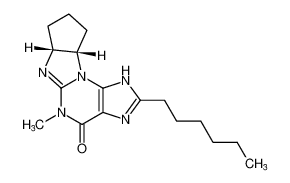 (6aR,9aS)-2-hexyl-5-methyl-5,6a,7,8,9,9a-hexahydrocyclopenta[4,5]imidazo[2,1-b]purin-4(1H)-one CAS:191982-15-7 manufacturer & supplier