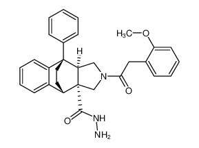 rel-(3aR,4S,9S,9aR)-2-(2-(2-methoxyphenyl)acetyl)-9-phenyl-1,2,3,4,9,9a-hexahydro-3aH-4,9-ethanobenzo[f]isoindole-3a-carbohydrazide CAS:191989-50-1 manufacturer & supplier