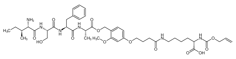 L-Alanine, L-isoleucyl-L-seryl-L-phenylalanyl-,[4-[4-[[(5S)-5-carboxy-5-[[(2-propenyloxy)carbonyl]amino]pentyl]amino]-4-oxobutoxy]-2-methoxyphenyl]methyl ester CAS:192064-29-2 manufacturer & supplier