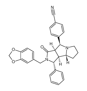 Benzonitrile,4-[(1R,3aR,4S,8aR,8bS)-2-(1,3-benzodioxol-5-ylmethyl)decahydro-3-oxo-1-phenylpyrrolo[3,4-a]pyrrolizin-4-yl]-, rel- CAS:192067-19-9 manufacturer & supplier