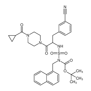 tert-butyl (N-(3-(3-cyanophenyl)-1-(4-(cyclopropanecarbonyl)piperazin-1-yl)-1-oxopropan-2-yl)sulfamoyl)(naphthalen-1-ylmethyl)carbamate CAS:192071-88-8 manufacturer & supplier