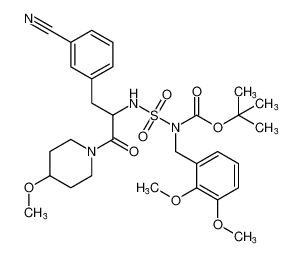 Carbamic acid,[[[1-[(3-cyanophenyl)methyl]-2-(4-methoxy-1-piperidinyl)-2-oxoethyl]amino]sulfonyl][(2,3-dimethoxyphenyl)methyl]-, 1,1-dimethylethyl ester CAS:192073-81-7 manufacturer & supplier