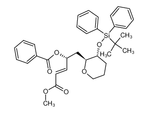 Benzoic acid (E)-(R)-1-[(2S,3R)-3-(tert-butyl-diphenyl-silanyloxy)-tetrahydro-pyran-2-ylmethyl]-3-methoxycarbonyl-allyl ester CAS:192122-53-5 manufacturer & supplier