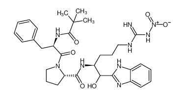 L-Prolinamide,N-(2,2-dimethyl-1-oxopropyl)-D-phenylalanyl-N-[(1S)-1-(1H-benzimidazol-2-ylhydroxymethyl)-4-[[imino(nitroamino)methyl]amino]butyl]- CAS:192138-74-2 manufacturer & supplier