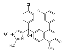 4-(3-chlorophenyl)-6-((4-chlorophenyl)(1,2-dimethyl-1H-imidazol-4-yl)(hydroxy)methyl)-1-methylquinolin-2(1H)-one CAS:192186-94-0 manufacturer & supplier