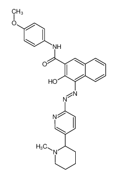 3-hydroxy-4-[5-(1-methyl-piperidin-2-yl)-pyridin-2-ylazo]-naphthalene-2-carboxylic acid 4-methoxy-anilide CAS:19222-54-9 manufacturer & supplier