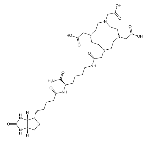 2,2',2'-(10-(2-(((R)-6-amino-6-oxo-5-(5-((3aS,4S,6aR)-2-oxohexahydro-1H-thieno[3,4-d]imidazol-4-yl)pentanamido)hexyl)amino)-2-oxoethyl)-1,4,7,10-tetraazacyclododecane-1,4,7-triyl)triacetic acid CAS:192221-17-3 manufacturer & supplier