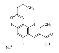 sodium,(2E)-2-[[3-(butanoylamino)-2,4,6-triiodophenyl]methylidene]butanoate CAS:1923-76-8 manufacturer & supplier