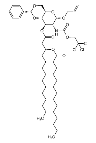 allyl 4,6-O-benzylidene-2-deoxy-3-O-[(S)-3-(tetradecanoyloxy)tetradecanoyl]-2-(2,2,2-trichloroethoxycarbonylamino)-α-D-glucopyranoside CAS:192444-55-6 manufacturer & supplier