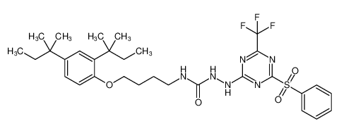 Hydrazinecarboxamide,N-[4-[2,4-bis(1,1-dimethylpropyl)phenoxy]butyl]-2-[4-(phenylsulfonyl)-6-(trifluoromethyl)-1,3,5-triazin-2-yl]- CAS:192516-74-8 manufacturer & supplier