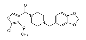 (4-(benzo[d][1,3]dioxol-5-ylmethyl)piperazin-1-yl)(5-chloro-4-methoxythiophen-3-yl)methanone CAS:192518-23-3 manufacturer & supplier