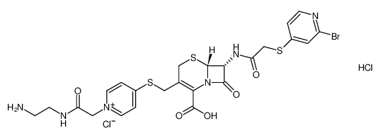 1-(2-((2-aminoethyl)amino)-2-oxoethyl)-4-((((6R,7R)-7-(2-((2-bromopyridin-4-yl)thio)acetamido)-2-carboxy-8-oxo-5-thia-1-azabicyclo[4.2.0]oct-2-en-3-yl)methyl)thio)pyridin-1-ium chloride hydrochloride CAS:192576-45-7 manufacturer & supplier