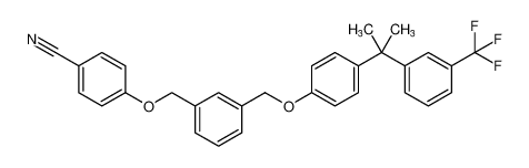 Benzonitrile,4-[[3-[[4-[1-methyl-1-[3-(trifluoromethyl)phenyl]ethyl]phenoxy]methyl]phenyl]methoxy]- CAS:192582-58-4 manufacturer & supplier