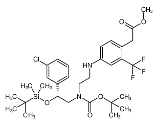 methyl (R)-2-(4-((2-((tert-butoxycarbonyl)(2-((tert-butyldimethylsilyl)oxy)-2-(3-chlorophenyl)ethyl)amino)ethyl)amino)-2-(trifluoromethyl)phenyl)acetate CAS:192650-69-4 manufacturer & supplier