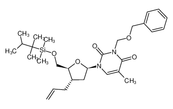 1-{(2R,4S,5S)-4-Allyl-5-[dimethyl-(1,1,2-trimethyl-propyl)-silanyloxymethyl]-tetrahydro-furan-2-yl}-3-benzyloxymethyl-5-methyl-1H-pyrimidine-2,4-dione CAS:192652-98-5 manufacturer & supplier