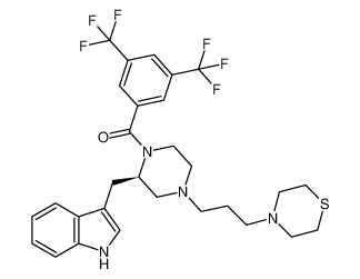 Piperazine,1-[3,5-bis(trifluoromethyl)benzoyl]-2-(1H-indol-3-ylmethyl)-4-[3-(4-thiomorpholinyl)propyl]-, (R)- CAS:192659-78-2 manufacturer & supplier