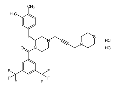 (R)-(3,5-bis(trifluoromethyl)phenyl)(2-(3,4-dimethylbenzyl)-4-(4-thiomorpholinobut-2-yn-1-yl)piperazin-1-yl)methanone dihydrochloride CAS:192659-97-5 manufacturer & supplier