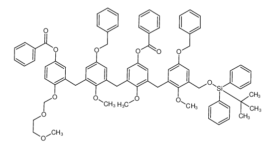 benzoic acid 3-{5-(benzyloxy)-3-[5-(benzoyloxy)-3-(5-(benzyloxy)-3-{[(tert-butyldiphenylsilyl)oxy]methyl}-2-methoxybenzyl)-2-methoxybenzyl]-2-methoxybenzyl}-4-[(2-methoxyethoxy)methoxy]phenyl ester CAS:192698-56-9 manufacturer & supplier