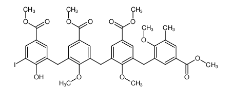 3-iodo-4-hydroxy-5-(2-methoxy-4-(methoxycarbonyl)-3-{2-methoxy-4-(methoxycarbonyl)-3-[3-(methoxycarbonyl)-5-methylbenzyl]benzyl}benzyl)benzoic acid methyl ester CAS:192698-77-4 manufacturer & supplier