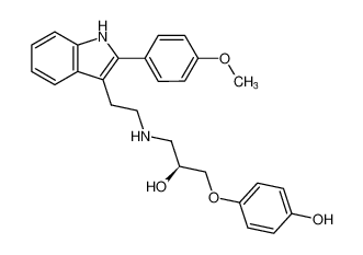 (S)-4-(2-hydroxy-3-((2-(2-(4-methoxyphenyl)-1H-indol-3-yl)ethyl)amino)propoxy)phenol CAS:192770-80-2 manufacturer & supplier