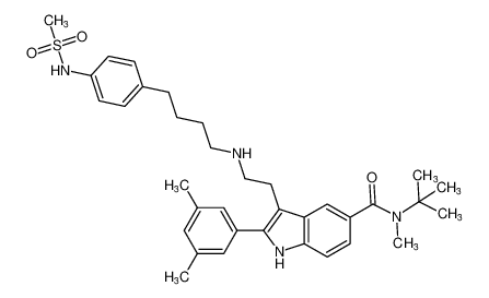 N-(tert-butyl)-2-(3,5-dimethylphenyl)-N-methyl-3-(2-((4-(4-(methylsulfonamido)phenyl)butyl)amino)ethyl)-1H-indole-5-carboxamide CAS:192773-23-2 manufacturer & supplier