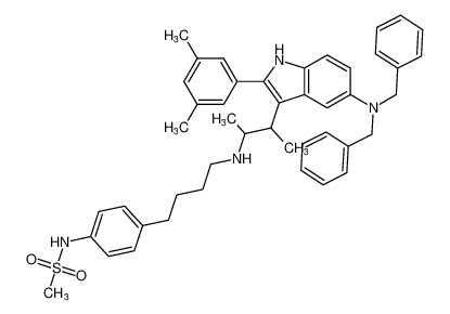 N-(4-(4-((3-(5-(dibenzylamino)-2-(3,5-dimethylphenyl)-1H-indol-3-yl)butan-2-yl)amino)butyl)phenyl)methanesulfonamide CAS:192773-38-9 manufacturer & supplier