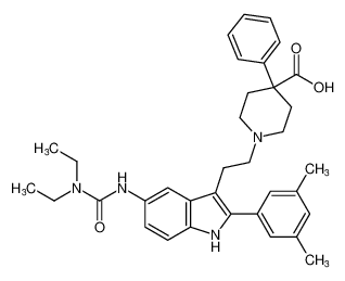 1-(2-(5-(3,3-diethylureido)-2-(3,5-dimethylphenyl)-1H-indol-3-yl)ethyl)-4-phenylpiperidine-4-carboxylic acid CAS:192773-89-0 manufacturer & supplier