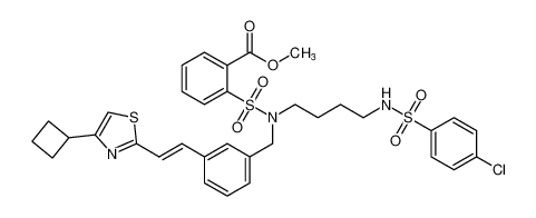 methyl (E)-2-(N-(4-((4-chlorophenyl)sulfonamido)butyl)-N-(3-(2-(4-cyclobutylthiazol-2-yl)vinyl)benzyl)sulfamoyl)benzoate CAS:192813-09-5 manufacturer & supplier