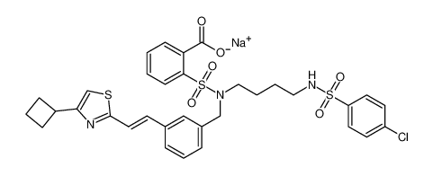 Benzoic acid,2-[[[4-[[(4-chlorophenyl)sulfonyl]amino]butyl][[3-[2-(4-cyclobutyl-2-thiazolyl)ethenyl]phenyl]methyl]amino]sulfonyl]-, monosodium salt, (E)- CAS:192814-73-6 manufacturer & supplier