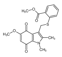 methyl 2-(((5-methoxy-1,2-dimethyl-4,7-dioxo-4,7-dihydro-1H-indol-3-yl)methyl)thio)benzoate CAS:192820-86-3 manufacturer & supplier