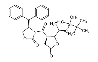 (R)-4-Benzhydryl-3-{(2R,3R)-2-[(R)-1-(tert-butyl-dimethyl-silanyloxy)-ethyl]-5-oxo-tetrahydro-furan-3-carbonyl}-oxazolidin-2-one CAS:192823-96-4 manufacturer & supplier