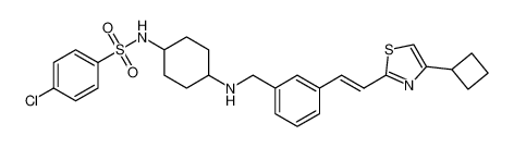 Benzenesulfonamide,4-chloro-N-[4-[[[3-[2-(4-cyclobutyl-2-thiazolyl)ethenyl]phenyl]methyl]amino]cyclohexyl]-, (E)- CAS:192871-49-1 manufacturer & supplier