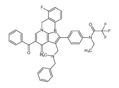 N-(4-(5-benzoyl-3-((benzyl(methyl)amino)methyl)-7-(2,6-difluorobenzyl)-4-oxo-4,7-dihydrothieno[2,3-b]pyridin-2-yl)phenyl)-N-ethyl-2,2,2-trifluoroacetamide CAS:192887-21-1 manufacturer & supplier