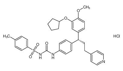 (R)-N-((4-(1-(3-(cyclopentyloxy)-4-methoxyphenyl)-3-(pyridin-4-yl)propyl)phenyl)carbamoyl)-4-methylbenzenesulfonamide hydrochloride CAS:192936-64-4 manufacturer & supplier