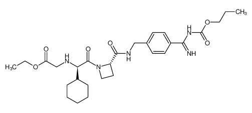 ethyl ((R)-1-cyclohexyl-2-oxo-2-((S)-2-((4-(N-(propoxycarbonyl)carbamimidoyl)benzyl)carbamoyl)azetidin-1-yl)ethyl)glycinate CAS:192939-19-8 manufacturer & supplier