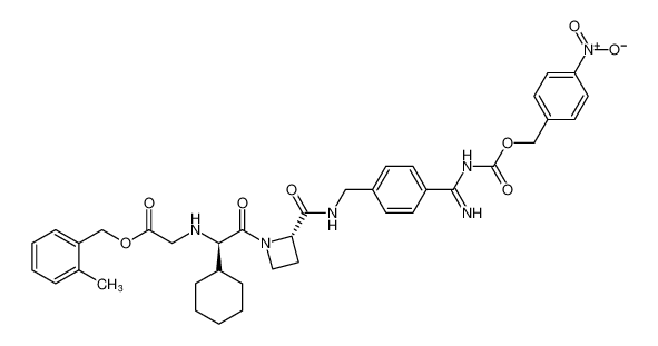 2-methylbenzyl ((R)-1-cyclohexyl-2-((S)-2-((4-(N-(((4-nitrobenzyl)oxy)carbonyl)carbamimidoyl)benzyl)carbamoyl)azetidin-1-yl)-2-oxoethyl)glycinate CAS:192940-42-4 manufacturer & supplier