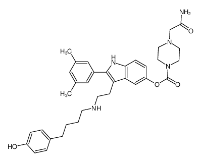 2-(3,5-dimethylphenyl)-3-(2-((4-(4-hydroxyphenyl)butyl)amino)ethyl)-1H-indol-5-yl 4-(2-amino-2-oxoethyl)piperazine-1-carboxylate CAS:193015-99-5 manufacturer & supplier