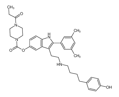 2-(3,5-dimethylphenyl)-3-(2-((4-(4-hydroxyphenyl)butyl)amino)ethyl)-1H-indol-5-yl 4-propionylpiperazine-1-carboxylate CAS:193016-01-2 manufacturer & supplier