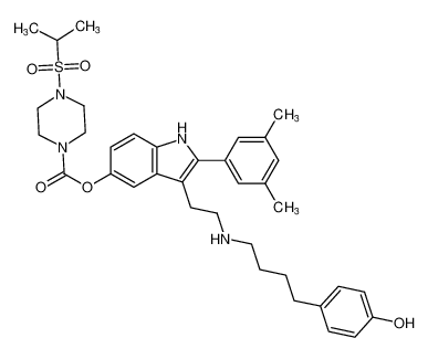 1-Piperazinecarboxylic acid, 4-[(1-methylethyl)sulfonyl]-,2-(3,5-dimethylphenyl)-3-[2-[[4-(4-hydroxyphenyl)butyl]amino]ethyl]-1H-indol-5-yl ester CAS:193016-04-5 manufacturer & supplier