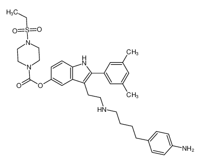 1-Piperazinecarboxylic acid, 4-(ethylsulfonyl)-,3-[2-[[4-(4-aminophenyl)butyl]amino]ethyl]-2-(3,5-dimethylphenyl)-1H-indol-5-yl ester CAS:193016-16-9 manufacturer & supplier