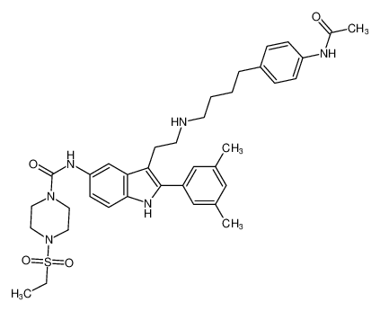 N-(3-(2-((4-(4-acetamidophenyl)butyl)amino)ethyl)-2-(3,5-dimethylphenyl)-1H-indol-5-yl)-4-(ethylsulfonyl)piperazine-1-carboxamide CAS:193016-74-9 manufacturer & supplier