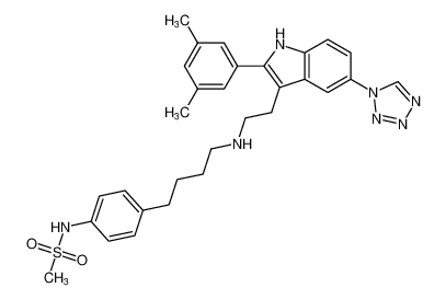 N-(4-(4-((2-(2-(3,5-dimethylphenyl)-5-(1H-tetrazol-1-yl)-1H-indol-3-yl)ethyl)amino)butyl)phenyl)methanesulfonamide CAS:193016-87-4 manufacturer & supplier