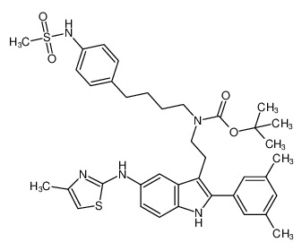 tert-butyl (2-(2-(3,5-dimethylphenyl)-5-((4-methylthiazol-2-yl)amino)-1H-indol-3-yl)ethyl)(4-(4-(methylsulfonamido)phenyl)butyl)carbamate CAS:193017-31-1 manufacturer & supplier