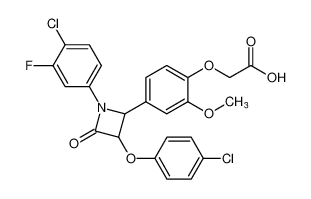 2-(4-(1-(4-chloro-3-fluorophenyl)-3-(4-chlorophenoxy)-4-oxoazetidin-2-yl)-2-methoxyphenoxy)acetic acid CAS:193266-20-5 manufacturer & supplier