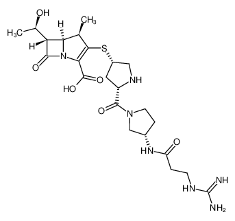 (4R,5S,6S)-3-(((3S,5S)-5-((S)-3-(3-guanidinopropanamido)pyrrolidine-1-carbonyl)pyrrolidin-3-yl)thio)-6-((R)-1-hydroxyethyl)-4-methyl-7-oxo-1-azabicyclo[3.2.0]hept-2-ene-2-carboxylic acid CAS:193266-64-7 manufacturer & supplier