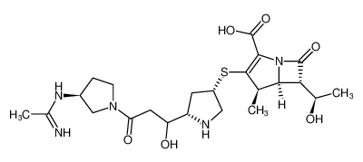 (4R,5S,6S)-3-(((3S,5S)-5-(3-((S)-3-acetimidamidopyrrolidin-1-yl)-1-hydroxy-3-oxopropyl)pyrrolidin-3-yl)thio)-6-((R)-1-hydroxyethyl)-4-methyl-7-oxo-1-azabicyclo[3.2.0]hept-2-ene-2-carboxylic acid CAS:193267-00-4 manufacturer & supplier