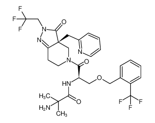 2-amino-2-methyl-N-((R)-1-oxo-1-((R)-3-oxo-3a-(pyridin-2-ylmethyl)-2-(2,2,2-trifluoroethyl)-2,3,3a,4,6,7-hexahydro-5H-pyrazolo[4,3-c]pyridin-5-yl)-3-((2-(trifluoromethyl)benzyl)oxy)propan-2-yl)propanamide CAS:193272-76-3 manufacturer & suppl