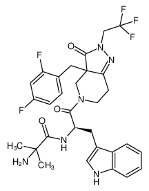 2-amino-N-((2R)-1-(3a-(2,4-difluorobenzyl)-3-oxo-2-(2,2,2-trifluoroethyl)-2,3,3a,4,6,7-hexahydro-5H-pyrazolo[4,3-c]pyridin-5-yl)-3-(1H-indol-3-yl)-1-oxopropan-2-yl)-2-methylpropanamide CAS:193273-42-6 manufacturer & supplier